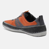 A grey Men's bugatti Sneakers featuring a round plain toe, zero heels heel. Made from textile with a durable tpr outsole, this laces design offers both style and comfort.