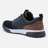 A blue Men's bugatti Sneakers featuring a round plain toe, zero heels heel. Made from textile with a durable eva outsole, this laces design offers both style and comfort.