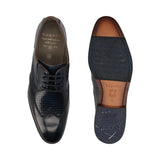 Patrizio Dark Blue & Cognac Leather Formal Derby Shoes