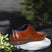 Men's Bugatti derby cognac leather shoes with a pointed toe and plain toe featuring a moulded heel , a pvc outsole , and laces fastening.