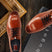 Men's Bugatti derby cognac leather shoes with a round toe and plain toe featuring a stacked heel , a tpr outsole , and laces fastening.