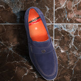 bugatti Sula Revo Dark Blue Premium Leather Comfort Penny Loafers