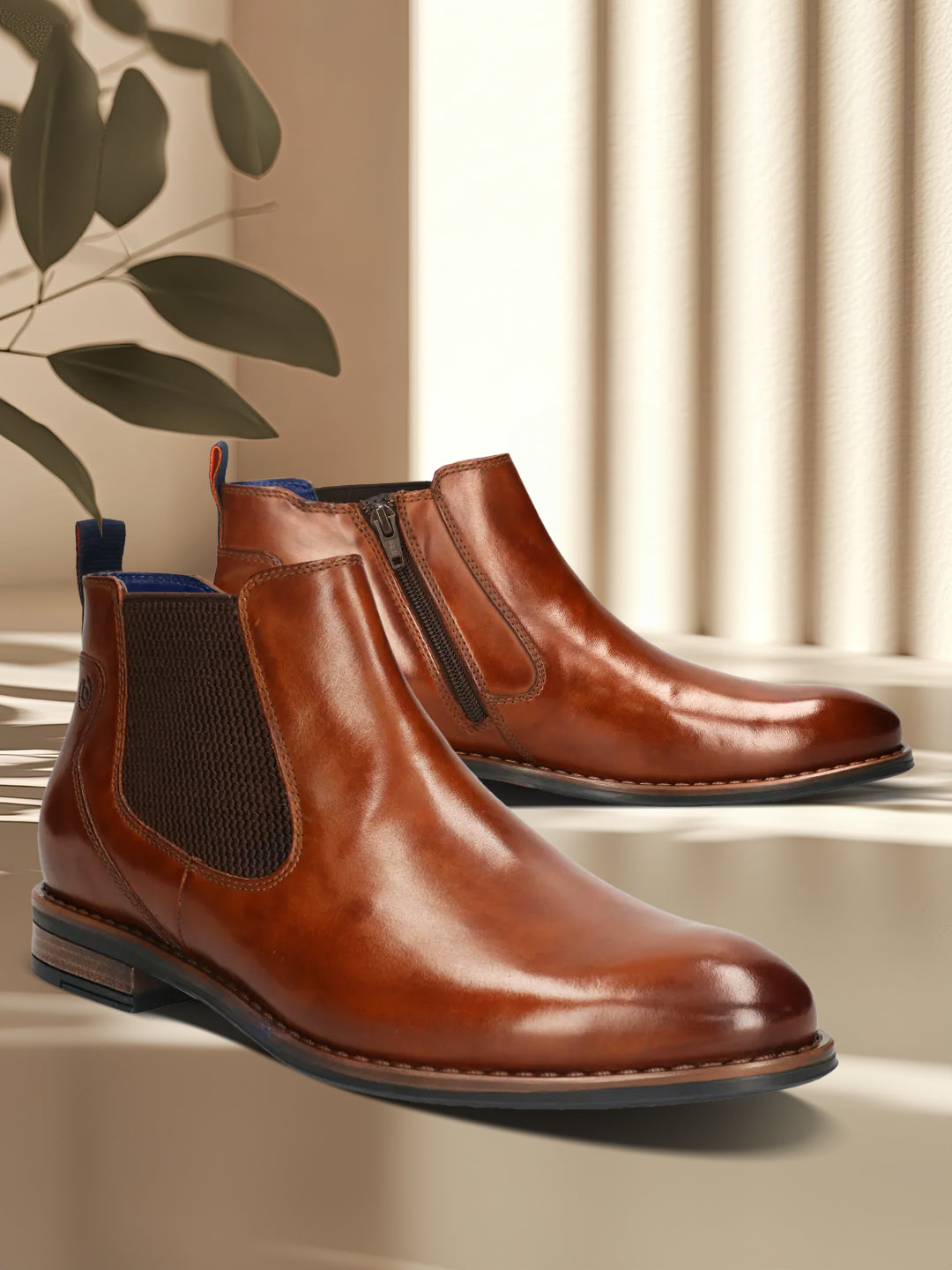 Brown Mens Cognac Boots Bugatti Amros Cognac Premium Leather