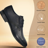 Men's Bugatti derby blue leather shoes with a round toe and plain toe featuring a moulded heel , a tpr outsole , and laces fastening.
