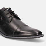 Rinaldo Eco  Black Leather Formal Derby Shoes