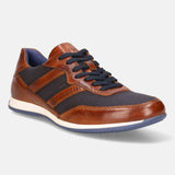 A cognac Men's bugatti Sneakers featuring a round plain toe, zero heels heel. Made from premium genuine leather with a durable tpr outsole, this laces design offers both style and comfort.