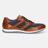 A cognac Men's bugatti Sneakers featuring a round plain toe, zero heels heel. Made from premium genuine leather with a durable tpr outsole, this laces design offers both style and comfort.