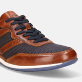 A cognac Men's bugatti Sneakers featuring a round plain toe, zero heels heel. Made from premium genuine leather with a durable tpr outsole, this laces design offers both style and comfort.