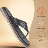 Men's Bugatti thong blue leather shoes with a round toe , a eva outsole.