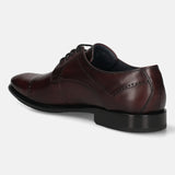 A grey Men's bugatti Derby featuring a round toe cap toe, stacked heel. Made from premium genuine leather with a durable leather outsole, this laces design offers both style and comfort.
