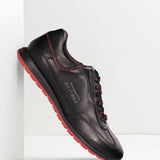 bugatti Thorello Black Premium Leather Comfort Mid Top Sneakers