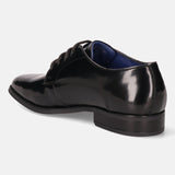 Zavinio Black Leather Formal Derby Shoes