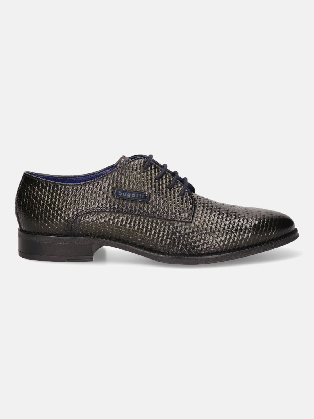 A green Men's bugatti Derby featuring a pointed plain toe, moulded  heel. Made from premium genuine leather with a durable tr outsole, this laces design offers both style and comfort.