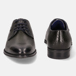 A green Men's bugatti Derby featuring a pointed plain toe, moulded  heel. Made from premium genuine leather with a durable tr outsole, this laces design offers both style and comfort.