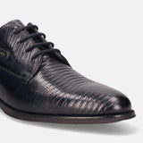Zavinio Dark Blue Leather Derby Shoes