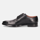 Mansaro Black Leather Derby Shoes