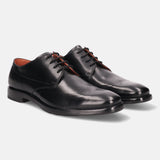 Mansaro Black Leather Derby Shoes