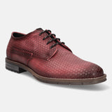A grey Men's bugatti Derby featuring a round plain toe, moulded heel, and a wide fit. Made from premium genuine leather with a durable tr outsole, this laces design offers both style and comfort.