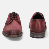 A grey Men's bugatti Derby featuring a round plain toe, moulded heel, and a wide fit. Made from premium genuine leather with a durable tr outsole, this laces design offers both style and comfort.
