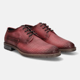 A grey Men's bugatti Derby featuring a round plain toe, moulded heel, and a wide fit. Made from premium genuine leather with a durable tr outsole, this laces design offers both style and comfort.