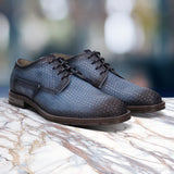 bugatti Ben Comfort Blue  Premium Leather Comfort Derby Formal shoes
