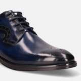 Mamadou Blue Leather Formal Derby Shoes