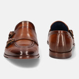 Rico Cognac Leather Monk Shoes