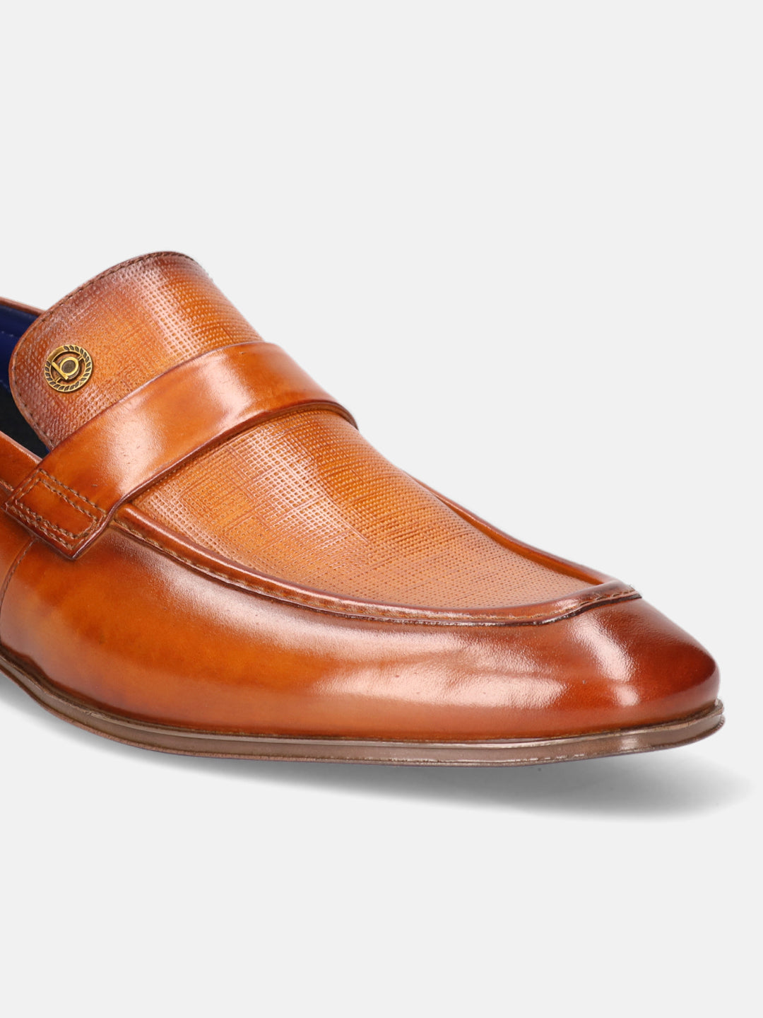 A yellow Men's bugatti Penny Loafer featuring a round apron toe, moulded  heel. Made from premium genuine leather with a durable high quality synthetic outsole, this slip-on design offers both style and comfort.