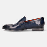 Matina Blue Leather Loafers