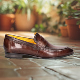 bugatti Matina Dark Brown Premium Leather Comfort Penny Loafers