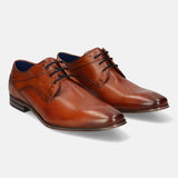 Margo Cognac Leather Formal Derby Shoes
