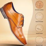 A yellow Men's bugatti Derby featuring a round plain toe, moulded  heel. Made from premium genuine leather with a durable high quality synthetic outsole, this laces design offers both style and comfort.
