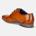 A yellow Men's bugatti Derby featuring a round plain toe, moulded  heel. Made from premium genuine leather with a durable high quality synthetic outsole, this laces design offers both style and comfort.
