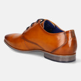 A yellow Men's bugatti Derby featuring a round plain toe, moulded  heel. Made from premium genuine leather with a durable high quality synthetic outsole, this laces design offers both style and comfort.