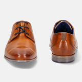 A yellow Men's bugatti Derby featuring a round plain toe, moulded  heel. Made from premium genuine leather with a durable high quality synthetic outsole, this laces design offers both style and comfort.
