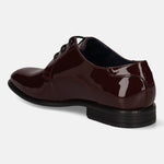 A grey Men's bugatti Derby featuring a round plain toe, moulded  heel, and a wide fit. Made from premium genuine leather with a durable high quality synthetic outsole, this laces design offers both style and comfort.