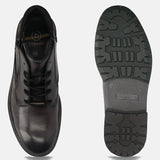 A grey Men's bugatti Ankle Boots featuring a round toe plain toe, moulded heel, and a wide fit. Made from premium genuine leather with a durable tr outsole, this zipper design offers both style and comfort.