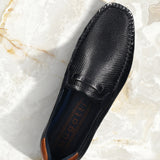 Men's Bugatti casual blue leather shoes with a square toe and apron toe , a tpr outsole.