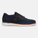 A blue Men's bugatti Sneakers featuring a round toe plain toe, zero heels heel. Made from textile with a durable rubber outsole, this laces design offers both style and comfort.