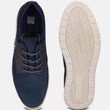 A blue Men's bugatti Sneakers featuring a round toe plain toe, zero heels heel. Made from textile with a durable rubber outsole, this laces design offers both style and comfort.