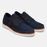 A blue Men's bugatti Sneakers featuring a round toe plain toe, zero heels heel. Made from textile with a durable rubber outsole, this laces design offers both style and comfort.