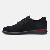 A black Men's bugatti Sneakers featuring a round toe plain toe, zero heels heel. Made from textile with a durable rubber outsole, this laces design offers both style and comfort.