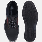 A black Men's bugatti Sneakers featuring a round toe plain toe, zero heels heel. Made from textile with a durable rubber outsole, this laces design offers both style and comfort.
