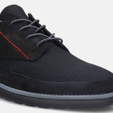 A black Men's bugatti Sneakers featuring a round toe plain toe, zero heels heel. Made from textile with a durable rubber outsole, this laces design offers both style and comfort.