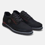 A black Men's bugatti Sneakers featuring a round toe plain toe, zero heels heel. Made from textile with a durable rubber outsole, this laces design offers both style and comfort.