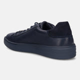 A blue Men's bugatti Sneakers featuring a round toe plain toe, zero heels heel. Made from premium genuine leather with a durable tr outsole, this laces design offers both style and comfort.