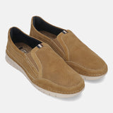 Men's Bugatti casual cognac leather shoes with a round toe , a eva outsole.