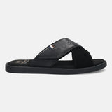 bugatti Derek black  Premium Leather Comfort Cross Strap Sandals