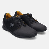 A black Men's bugatti Sneakers featuring a round plain toe, zero heels heel. Made from textile with a durable eva outsole, this laces design offers both style and comfort.