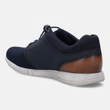 A blue Men's bugatti Sneakers featuring a round plain toe, zero heels heel. Made from textile with a durable eva outsole, this laces design offers both style and comfort.